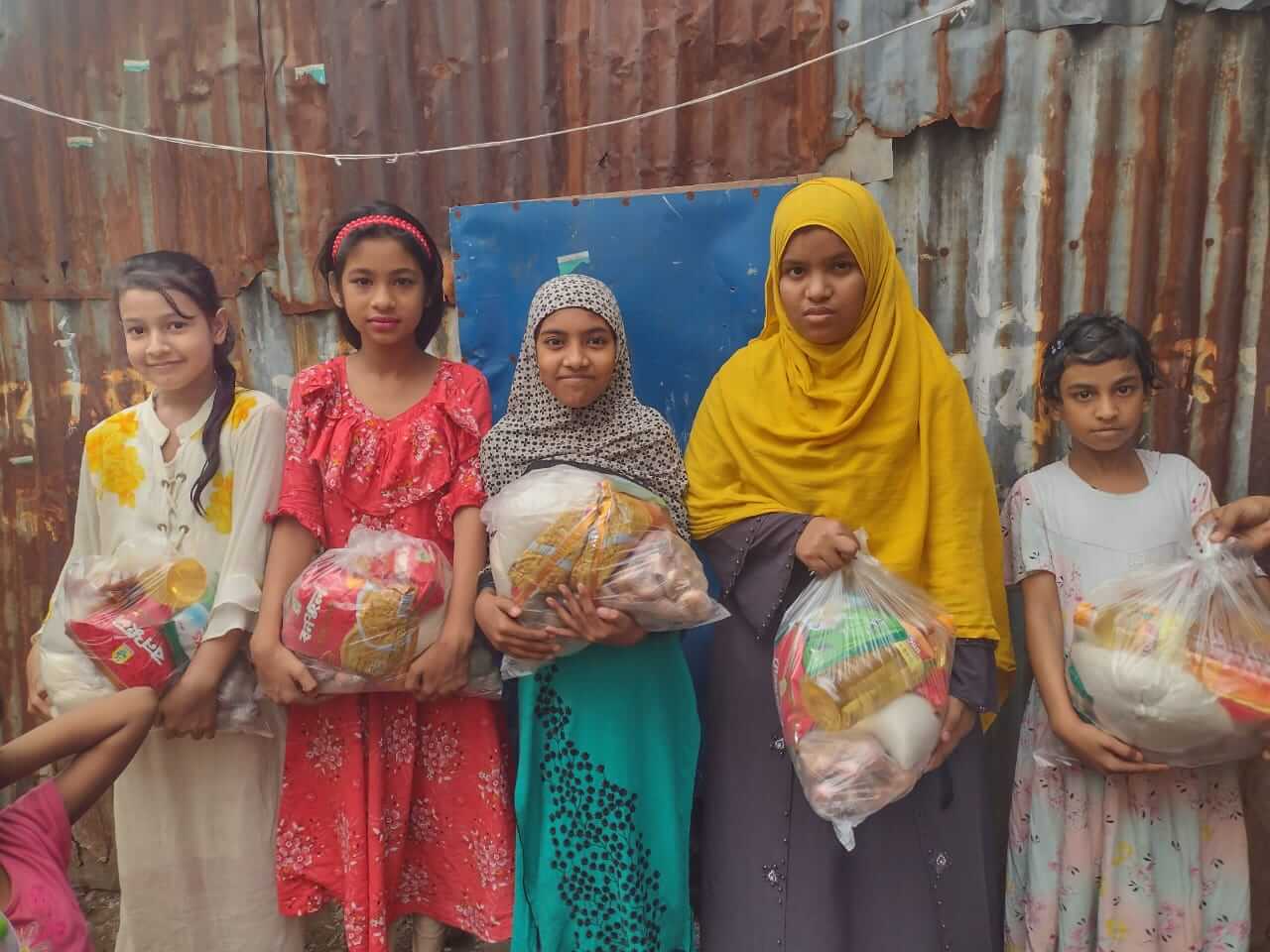 Kids in Mohakhali received eid gifts (Sanjida, Synthia, Shirin, Nasrin, Ayesha)
