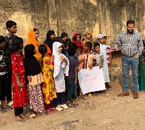 Mr. Evan Islam meeting the kids in Mirpur