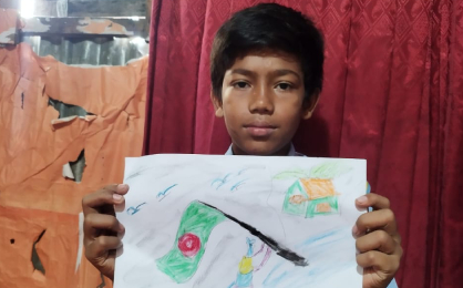 Rakib Mollah made a drawing for Independence day