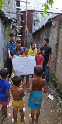 Arman Abdullah Shakil Farzana Romjan Rafi And Marufa Teaching The Rules Of Personal Hygiene