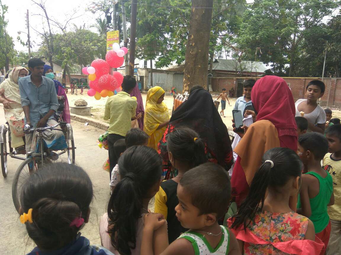 Children gathered to get their designs drawn 2