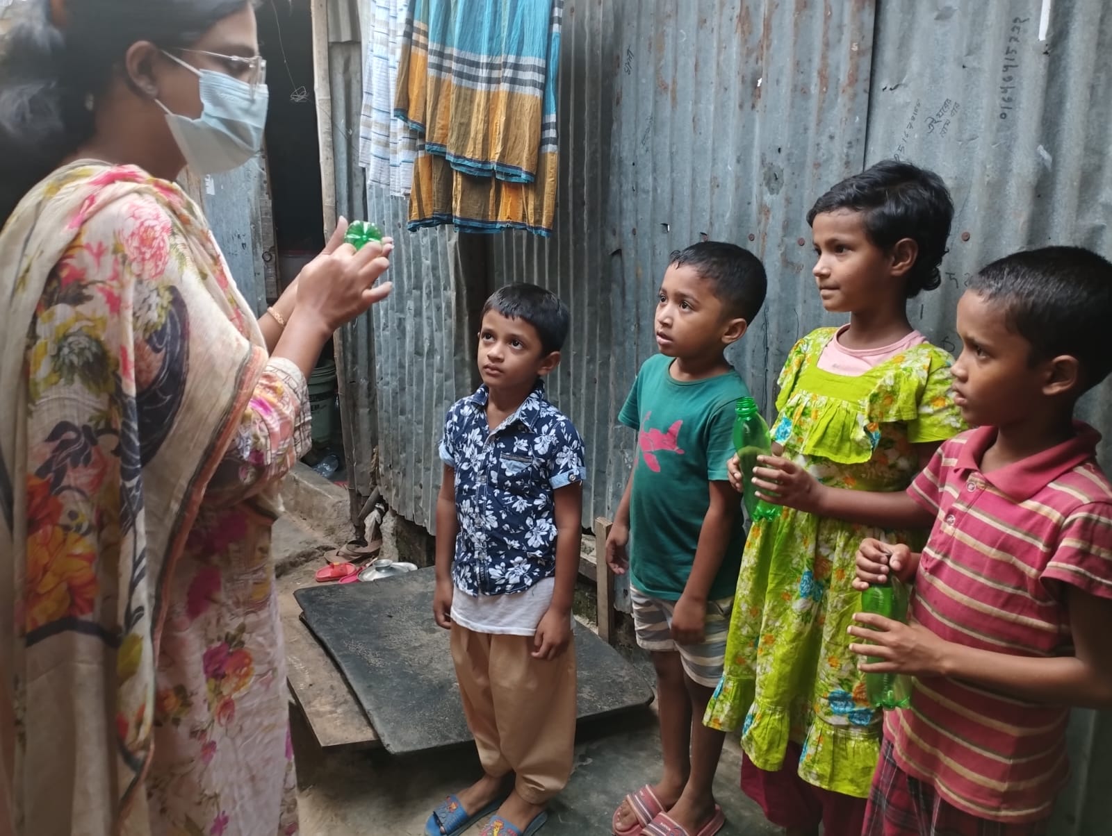 Children in Mirpur participated in recycling plastic bottle program