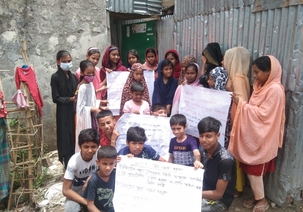 Children in Mohakhali made posters on typhoid awareness