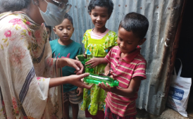 Abdur Rahman participated in recycling plastic bottle program