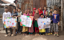 children in mohakhali celebrating new year