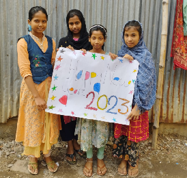 children in mohakhali celebrating new year 2023