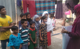 Children in Mohakhali participated in the community policing awareness program