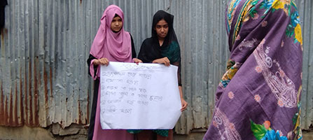 Farzana and Khushi participated in the heatstroke awareness program