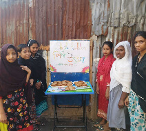 Fatema, Lamia, Munni, Synthia, Moriam, and Liza participated in pitha utshob