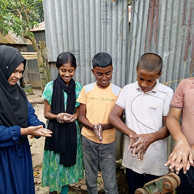 Habiba and her friends participated in our global handwashing day program