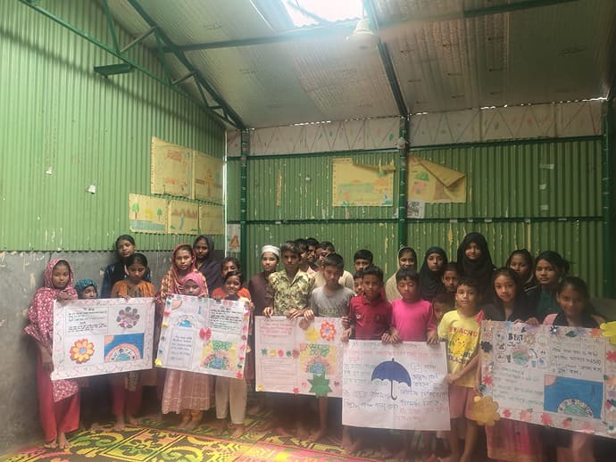 Kids in Mirpur participated in the Heatstroke Awareness Program 