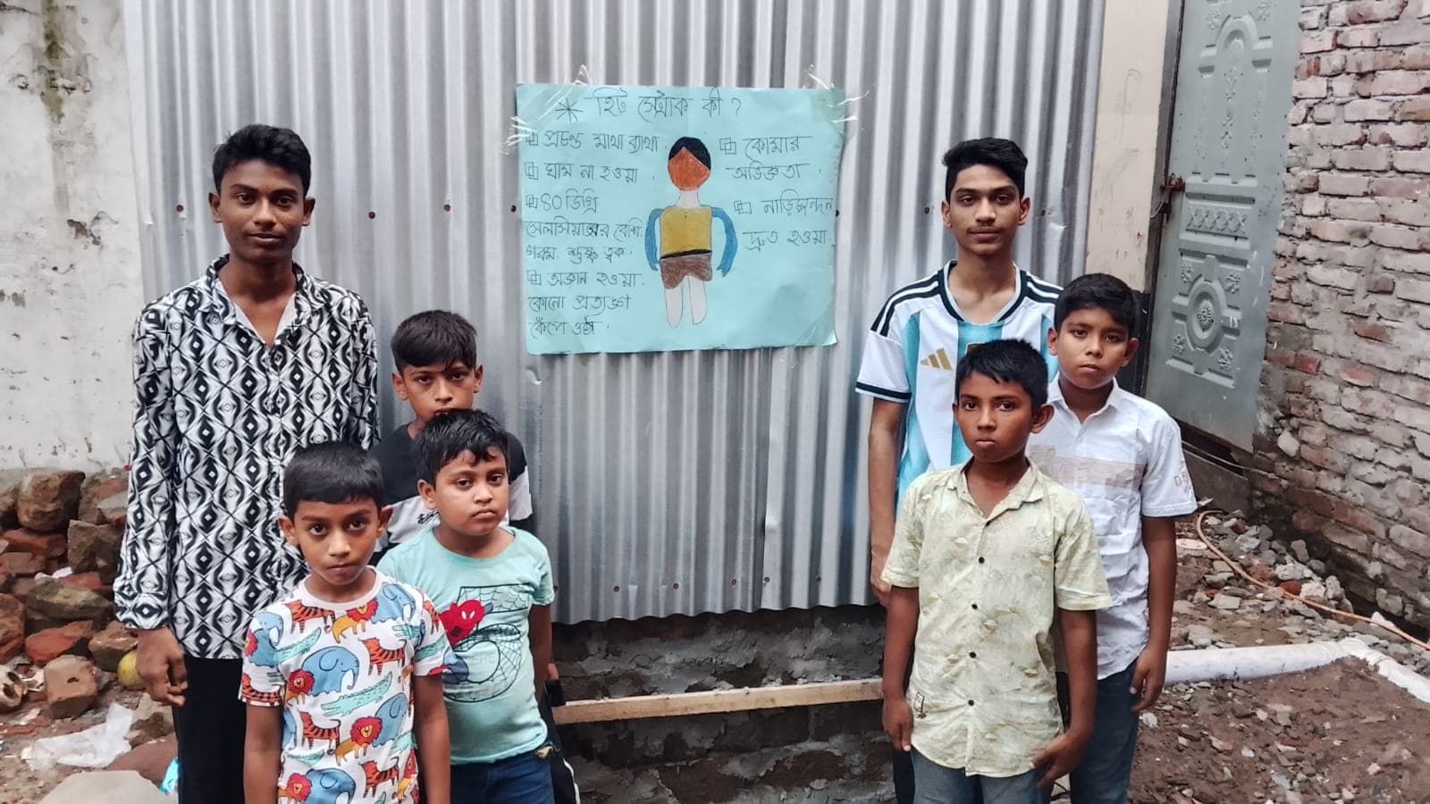 Kids in Mohakhali participated in the Heatstroke Awareness Program