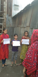 Khushi, Rakib, and Liza spreading community policing awareness