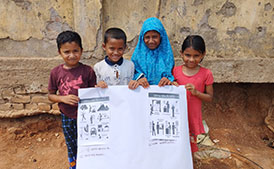 Kids in Mirpur made a poster on thunderstorm awareness