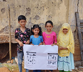 Kids in Mirpur made a poster on thunderstorm awareness