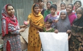 Kids in Mohakhali celebrated women's day