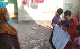 Kids in Mohakhali celebrating women's day