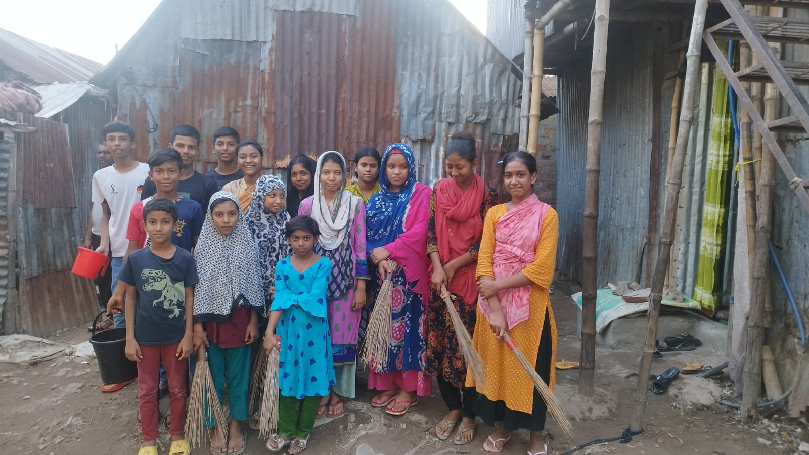 Kids in Mohakhali Participated in community Cleaning