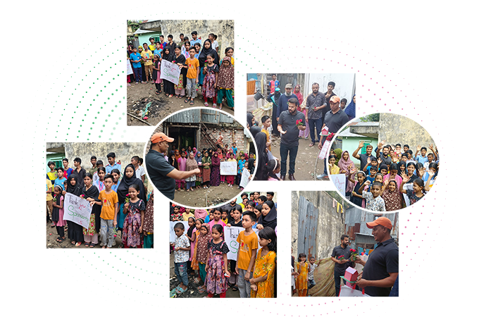 Collage of Shapla team visit mohakhali slum