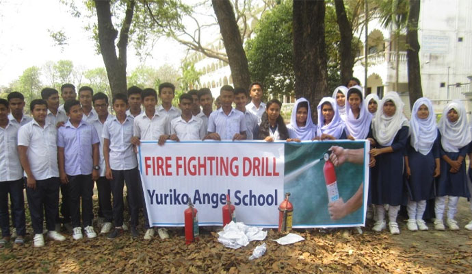 Our Students at Yuriko School Took Part in Firefighting Drill
