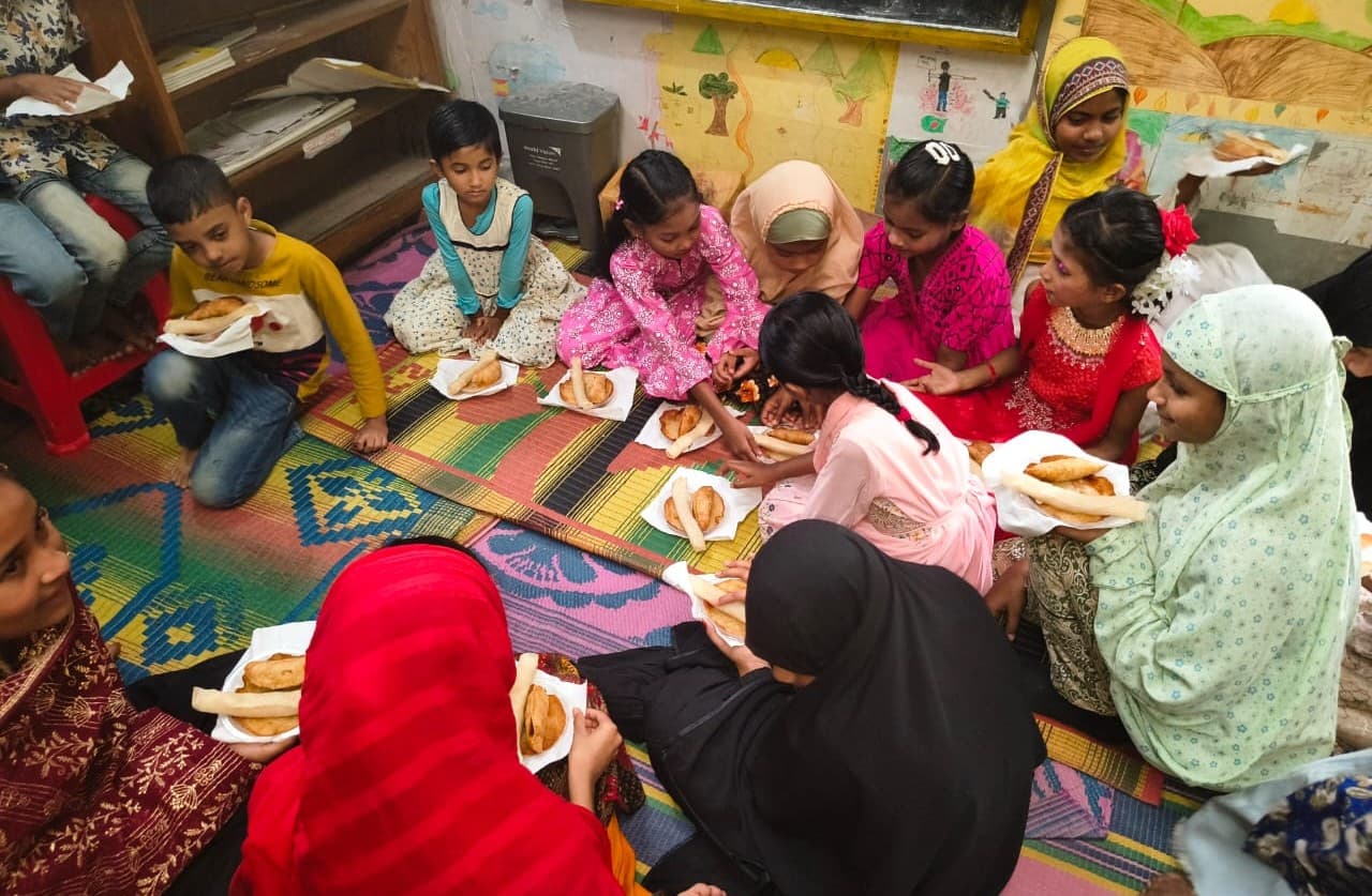 Kids in Mirpur participated in pitha utshob