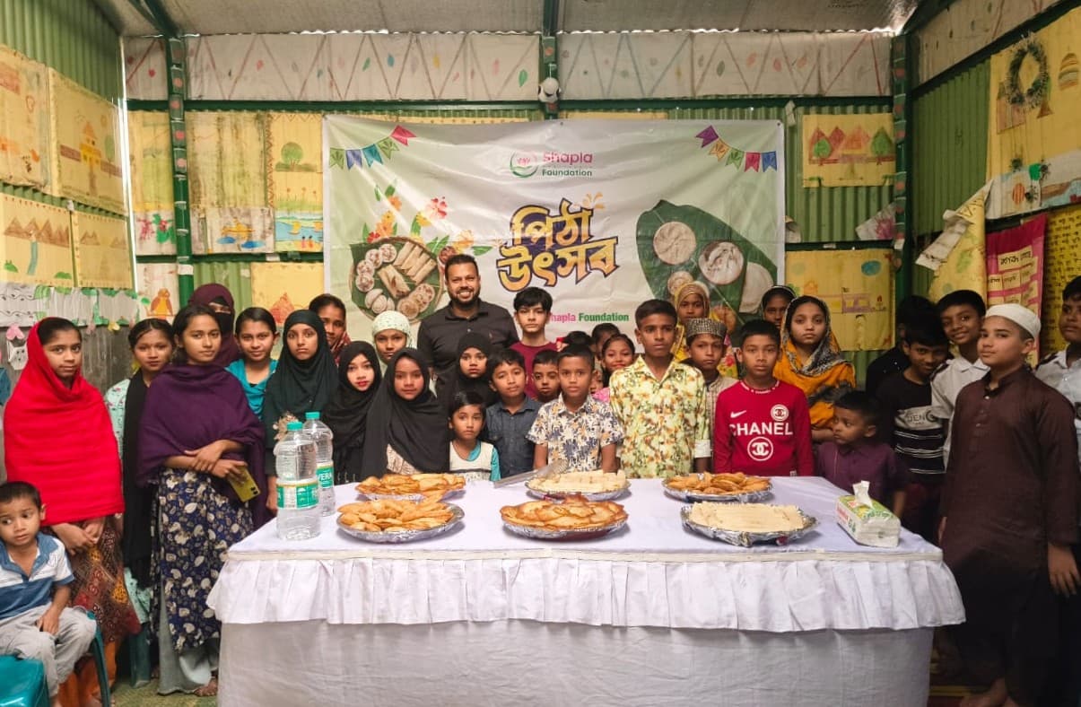 Mr. Evan joined the kids in Mirpur for pitha utshob