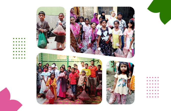 Shapla Foundation sharing the joy of Eid by receiving meat