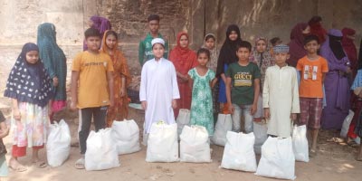 Raisa, Mostakin, Moslefa, Isa, Fahim, Fatema, Mahmuda, Samia, Rifat, Zakia, Jisan, Mahfuz, and mother of Monika got ramadan groceries