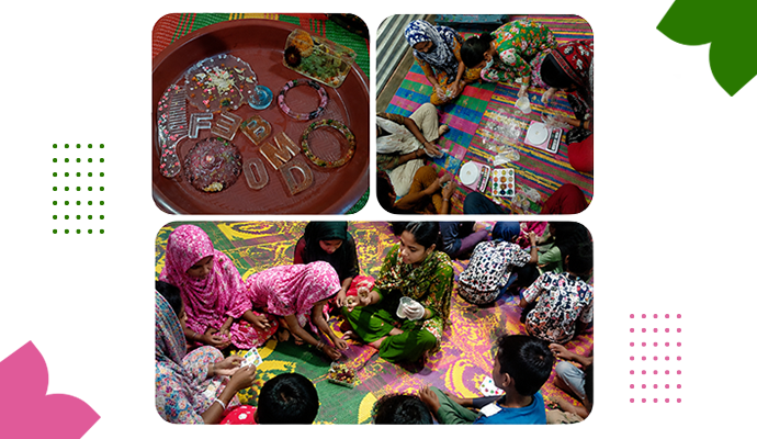 Resin art workshop by Shapla Foundation kids 