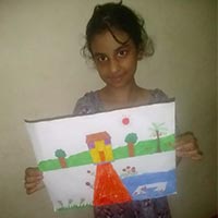 Ayesha participated in the free hand drawing