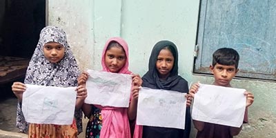 Nayema participated in the free hand drawing
