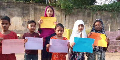 Children in Mirpur Participated in the Anti-human Trafficking Program