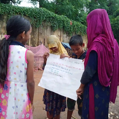 Hajera Morsalin and Khukumoni Teaching the Rules of Personal Hygiene