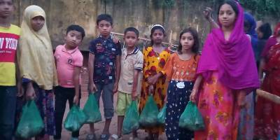 Kids in Mirpur Received Qurbani Meat