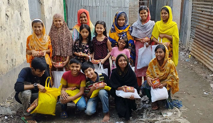 Kids in Mohakhali received eid dresses and iftaar