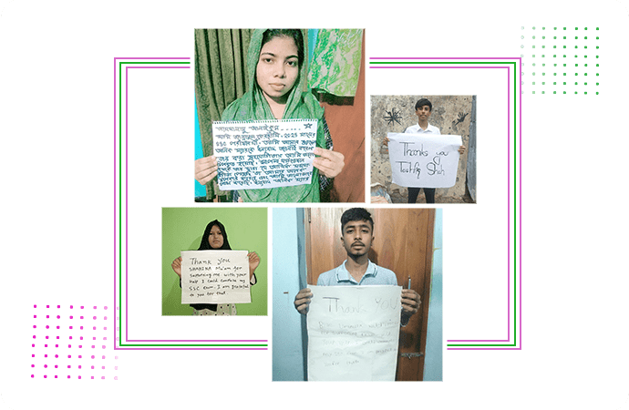 Collage of four children passed in SSC exam with good results.