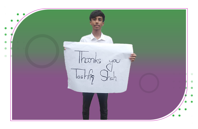 Kabir Hossain Thanking his sponsor